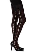 Miniatyrbillede 1 af 3: Zohara "Cross It" Burgundy/Gold Print Tights