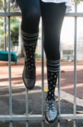 Miniatyrbild 2 av 2: Zohara "Sock It To Me" Grey Silver Print Tights