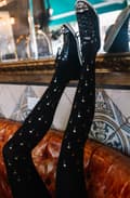 Miniatyrbild 3 av 4: Zohara "Palm Beach" Black Tights