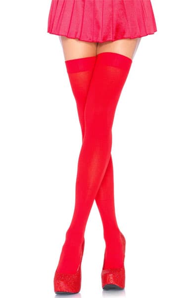 Leg Avenue Nylon Thigh Highs Red Strømpebukser