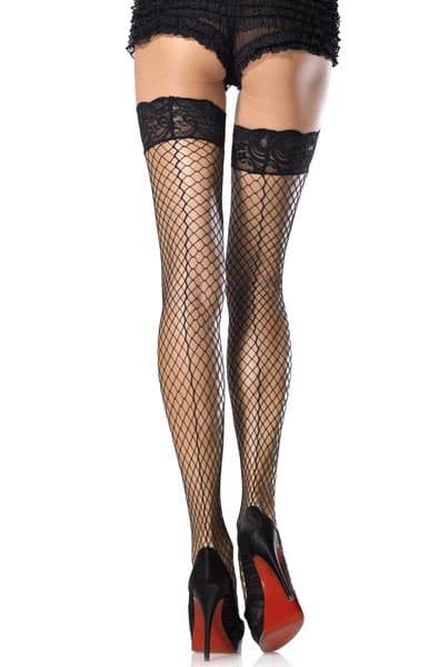 Stay Up Lace Top Thigh Highs Black Strømpebukser