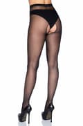 Miniatyrbild 2 av 4: Sheer Crotchless Pantyhose Queen Black Strumpbyxor