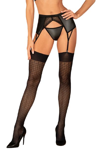 Obsessive S824 Stockings Black Stay-ups Onesize