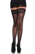 Miniatyrbilde 1 av 2: Sheer Stay Up With A Lace Top Black Strømpebukser