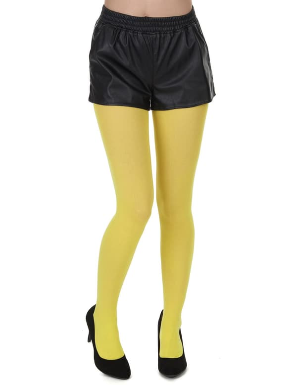 Gul ugjennomsiktig tights for voksne