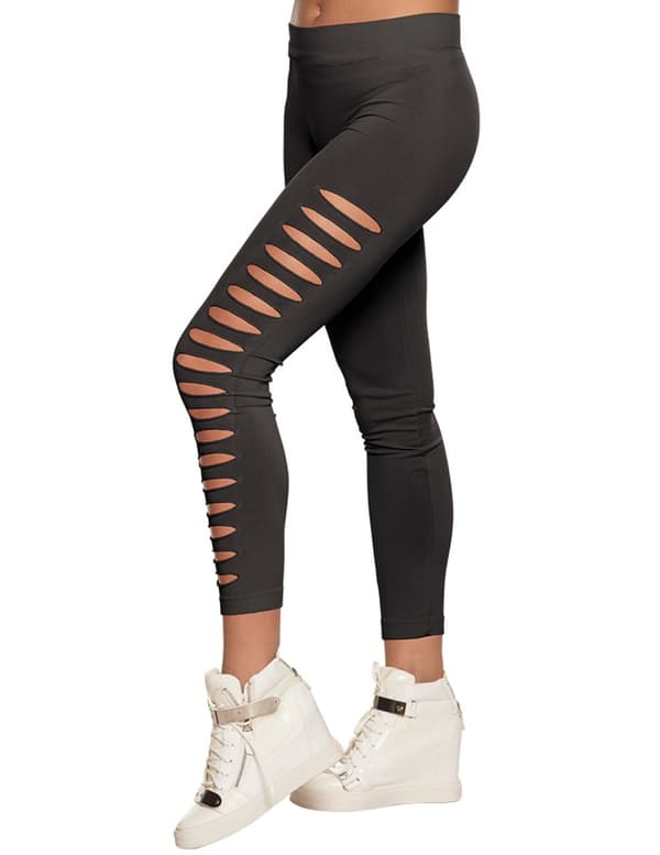 Coola leggings med hål - Tillbehör för vuxna till maskeraden.Size-One size