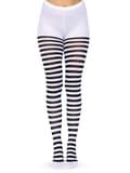 Miniatyrbilde 2 av 2: Nylon Striped Pantyhose Black/White Strømpebukser
