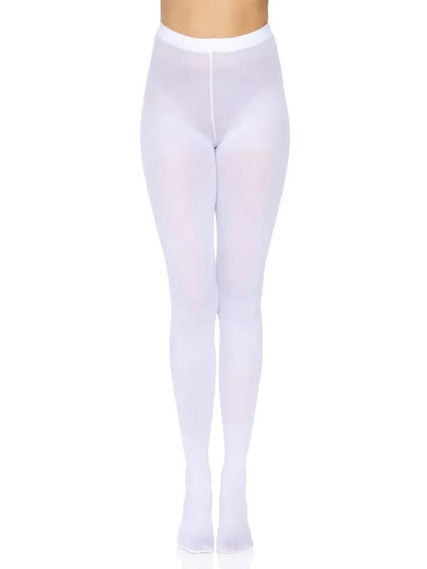 Nylon Opaque Pantyhose White Strømpebukser