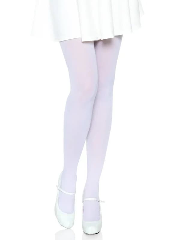 Nylon Opaque Pantyhose White Strømpebukser