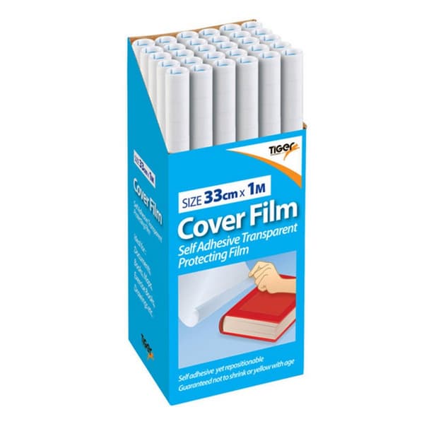 Tiger Book Cover Film 33cm x 1m (30 ruller) Multi-colour 33cm x 1 Meter