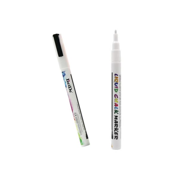 36 snygga svarta-tavlan-etiketter med 1mm vit penna