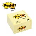 Miniatyrbild 1 av 2: 3M Post-it 636B anteckningskub, 76 x 76 mm, gul