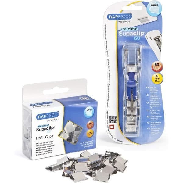 Clip clip dispenser - RAPESCO - Supaclip 60 - Bindningskapacitet 60 ark - 100 clips ingår