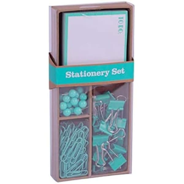 Skrivbordsset - APLI - Fluor Collection - 25 stift - 80 clips - 20 vikbara clips