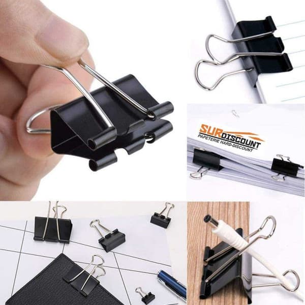 Set med 12 clipstänger - APLI - 19 mm - Härdat stål - Nickelpläterade handtag - Hållbar användning