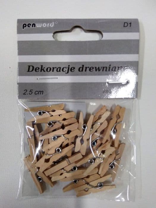 Trombon - fäste - elastisk - Polsirhurt klämma - POLSX1175 - Trädekorationer i 2,5 cm färg trä.