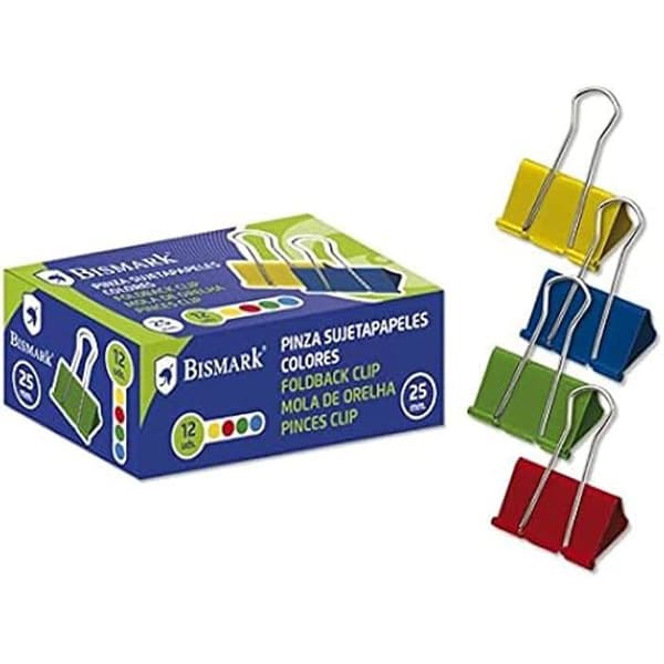 Vinklade häftklamrar - BISMARK - 25 mm - 12-pack - Assorterande färger - Multifärgad