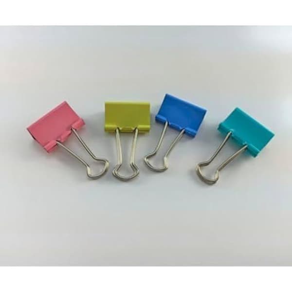 Pack av 24 metallklämmor - DOHE - 32 mm - Pastellfärger - Rosa, blå, grön, gul