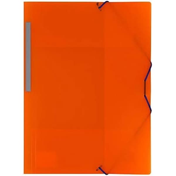 Polisystempärm - GRAFOPLÁS - Orange - Semihård - 3 fack - Elastisk stängning