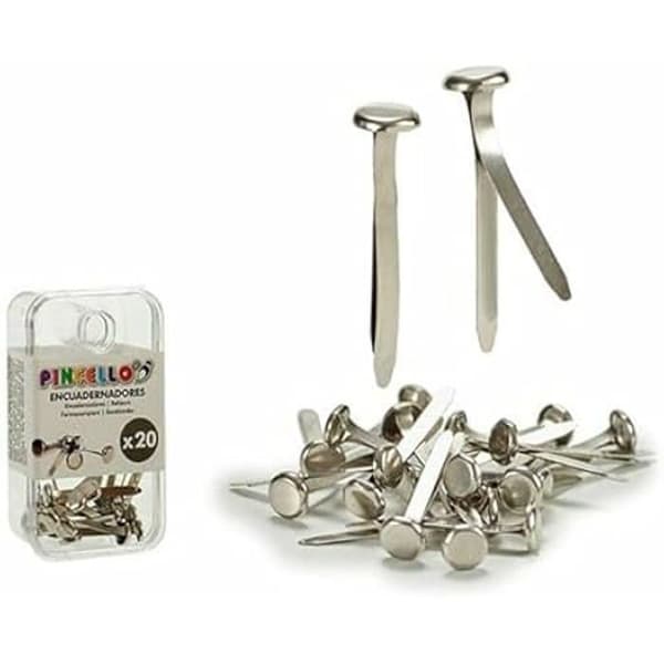 Bindande gem - PINCELLO - Silvermetall - Set med 24 - Perfekt för organisation - Hållbar och elegant