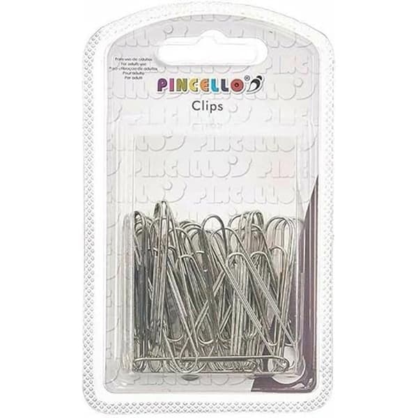 Silverklämmor - PINCELLO - Stor metall - 24 enheter - Silverfärgad