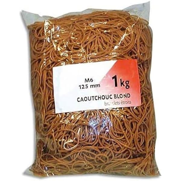 Bred gummiband - WONDAY - Natur svart - 180 x 10 mm - Påse med 1 kg