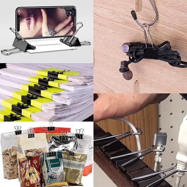 TD® 48 delar minipärm Pappersritklämmor Metallklämmor 25 mm - Pappersgripklämmor