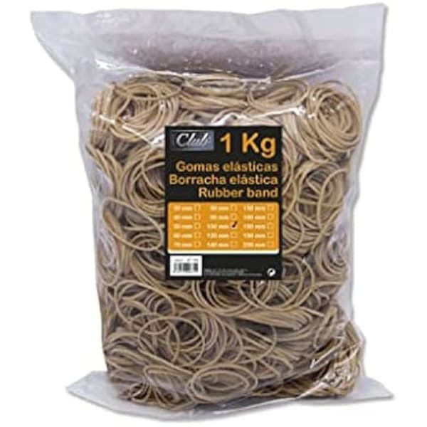 Gummiband - Bismark - 152118 - 10 cm - Påse med 1 kg - Färg Svart