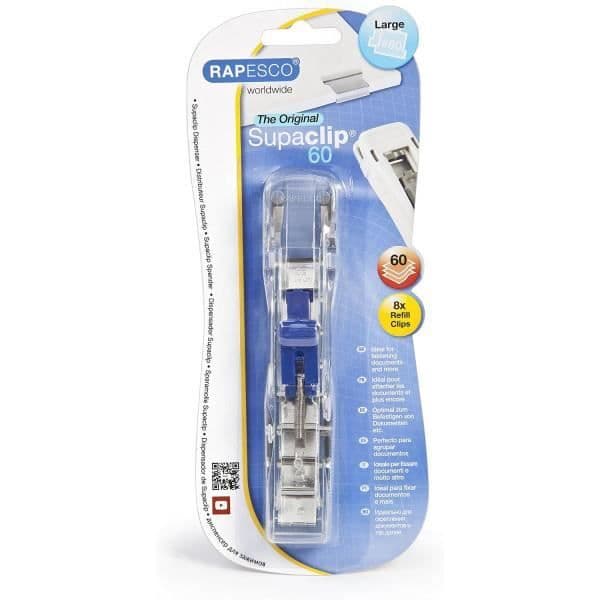 Clip clip dispenser - RAPESCO - Supaclip 60 - Bindningskapacitet 60 ark - 100 clips ingår