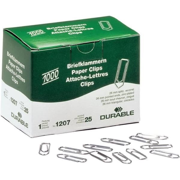 Trombones - HÅLLBARA - 26mm - Förpackning med 1000 - Galvaniserade - Hållbar