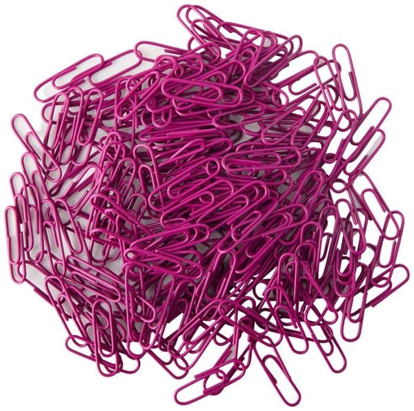 Ebuygb - 1292238 - 27mm 200 färgad plastklämma i metallbelagd godislåda - rosa