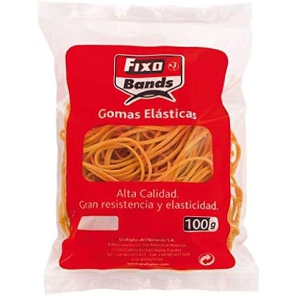 Gummiband - FIXO - 45240 - Multicolor - 1,5 mm x 8 cm - Paket med 100 g
