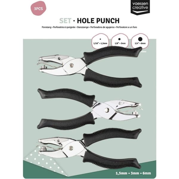Handstansar i Set - Cirklar - 1.5, 3, 6 mm - 3 st