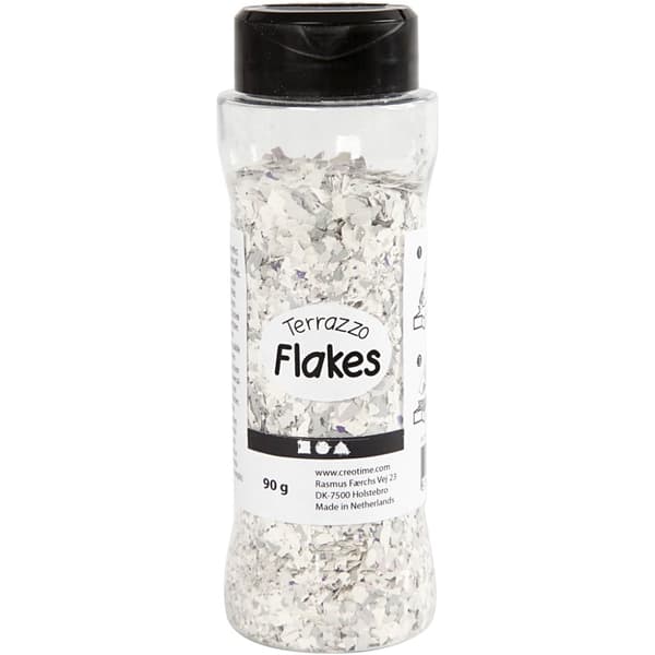 Terrazzo flakes - Ljusgrå - 90g