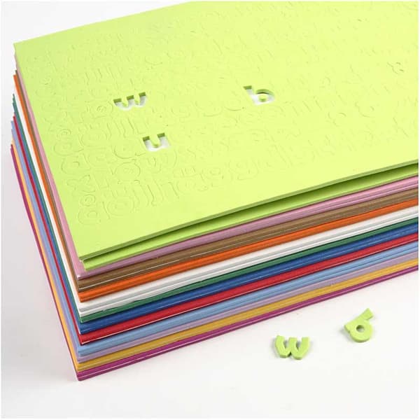 Dekorgummi Foam - Bokstäver - Siffror - 24 Ark - A4