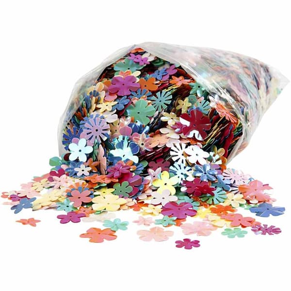 Blomsterpaljetter - dia. 5-20 mm - 250 g