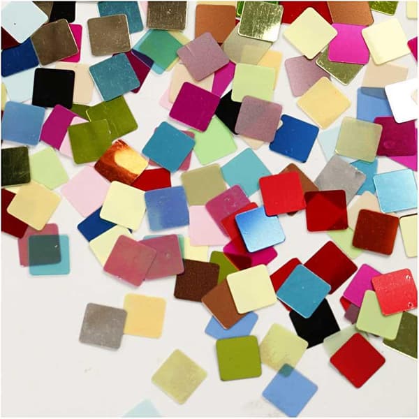 Paljettmosaik - stl. 10 x 10 mm - 250 g
