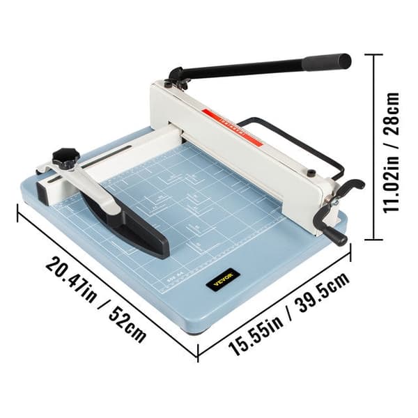 for Home/Office/CraftsPaperileikkuri - Kotitalouksille/Toimistolle/Käsitöille - Tehokas Guillotine-leikkuri, terävä terä & säädettävä kiinnike - Max.