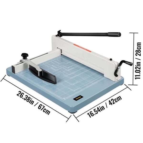 for Home/Office/CraftsPaperileikkuri - Kotitalouksille/Toimistolle/Käsitöille - Tehokas Guillotine-leikkuri, terävä terä & säädettävä kiinnike - Max.