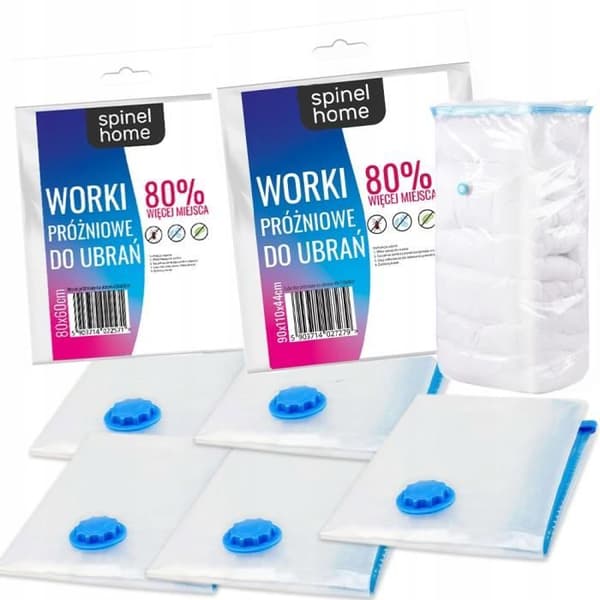 Set med vakuumpåsar (1x Cube Box 90x110x44cm + 5x 80x60cm)