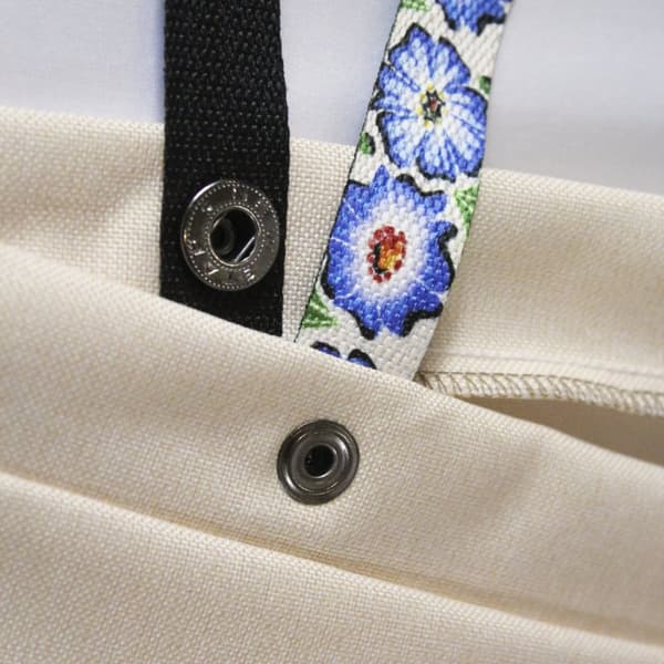Taske folkemusik opole blomster sommer imprægneret beige