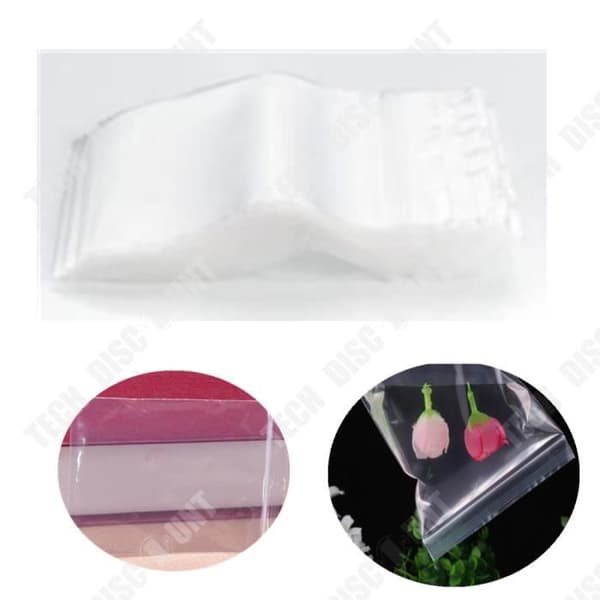 TD® Set med (10 x 100) 1000 genomskinliga plastpåsar med blixtlås -40 x 60 mm - 50 µ - Set med 1000 Multi-Use Lämplig för mat