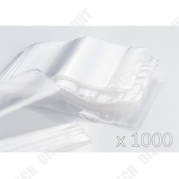 TD® Set med (10 x 100) 1000 genomskinliga plastpåsar med blixtlås -40 x 60 mm - 50 µ - Set med 1000 Multi-Use Lämplig för mat