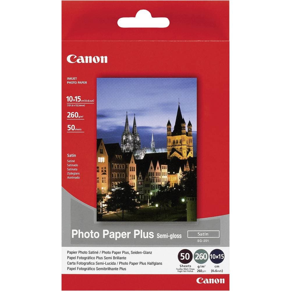 Canon Photo Paper Plus Semi-gloss SG-201 1686B015 Fotopapper 10 x 15 cm 50 ark Sidenglans