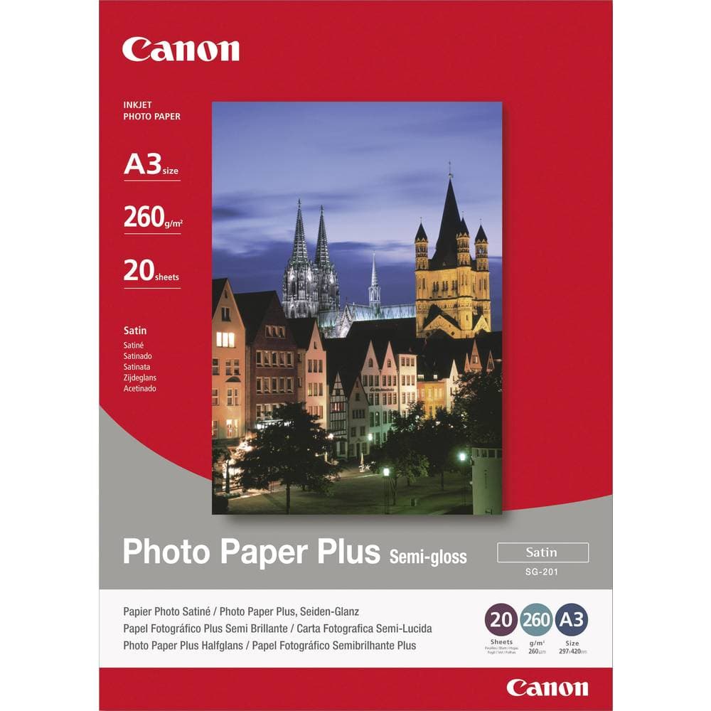 Canon Photo Paper Plus Semi-gloss SG-201 1686B026 Fotopapper DIN A3 20 ark Sidenglans