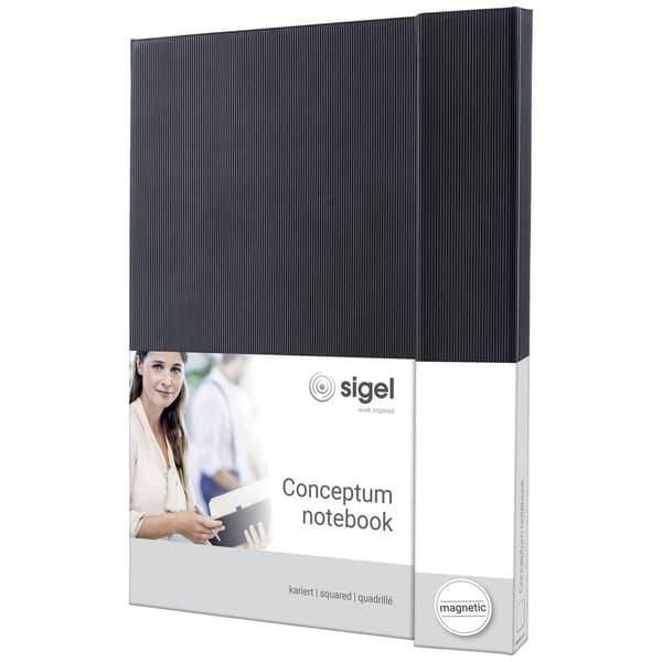 Sigel CONCEPTUM® CO151 Anteckningsbok rutat Svart Antal ark: 97 DIN A4