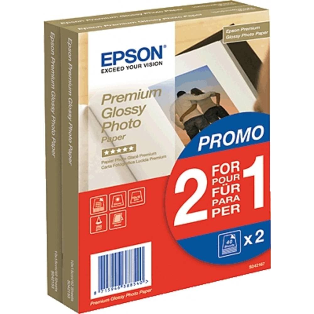 Epson Premium Glossy Photo Paper C13S042167 Fotopapper 10 x 15 cm 80 ark Högglans