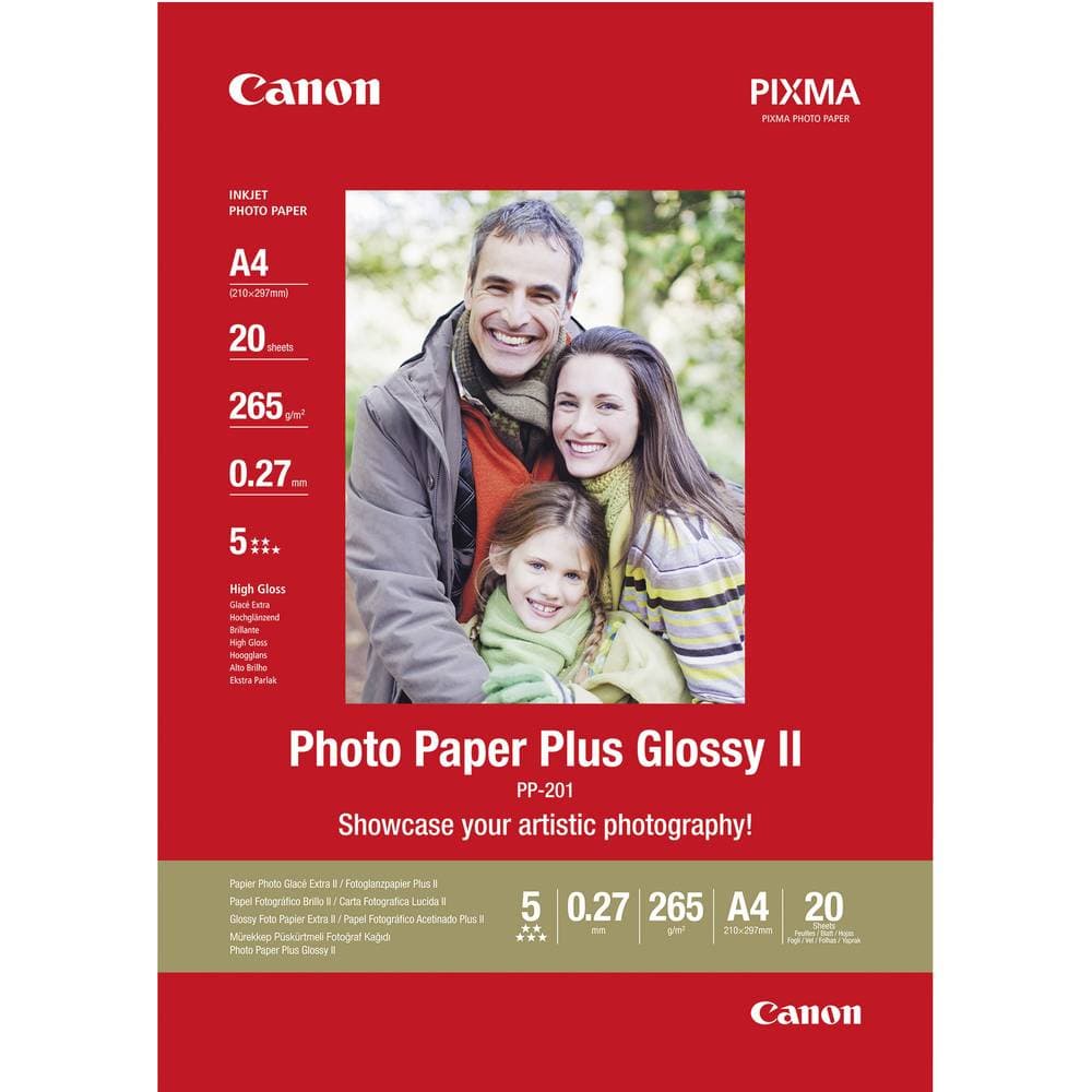 Canon Photo Paper Plus Glossy II PP-201 2311B019 Fotopapper DIN A4 20 ark Glansigt