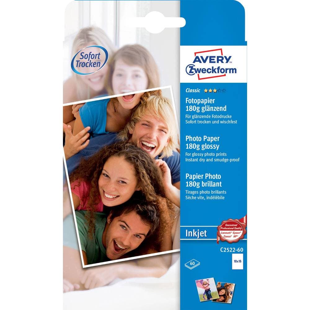 Avery-Zweckform Classic Photo Paper Inkjet C2522-60 Fotopapper 10 x 15 cm 60 ark Glansigt