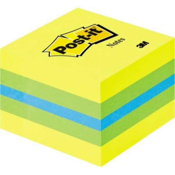 Post-it Häftnotisblock 2051-L 51 mm x 40 mm Blå, Limegrön, Citrongul 400 ark